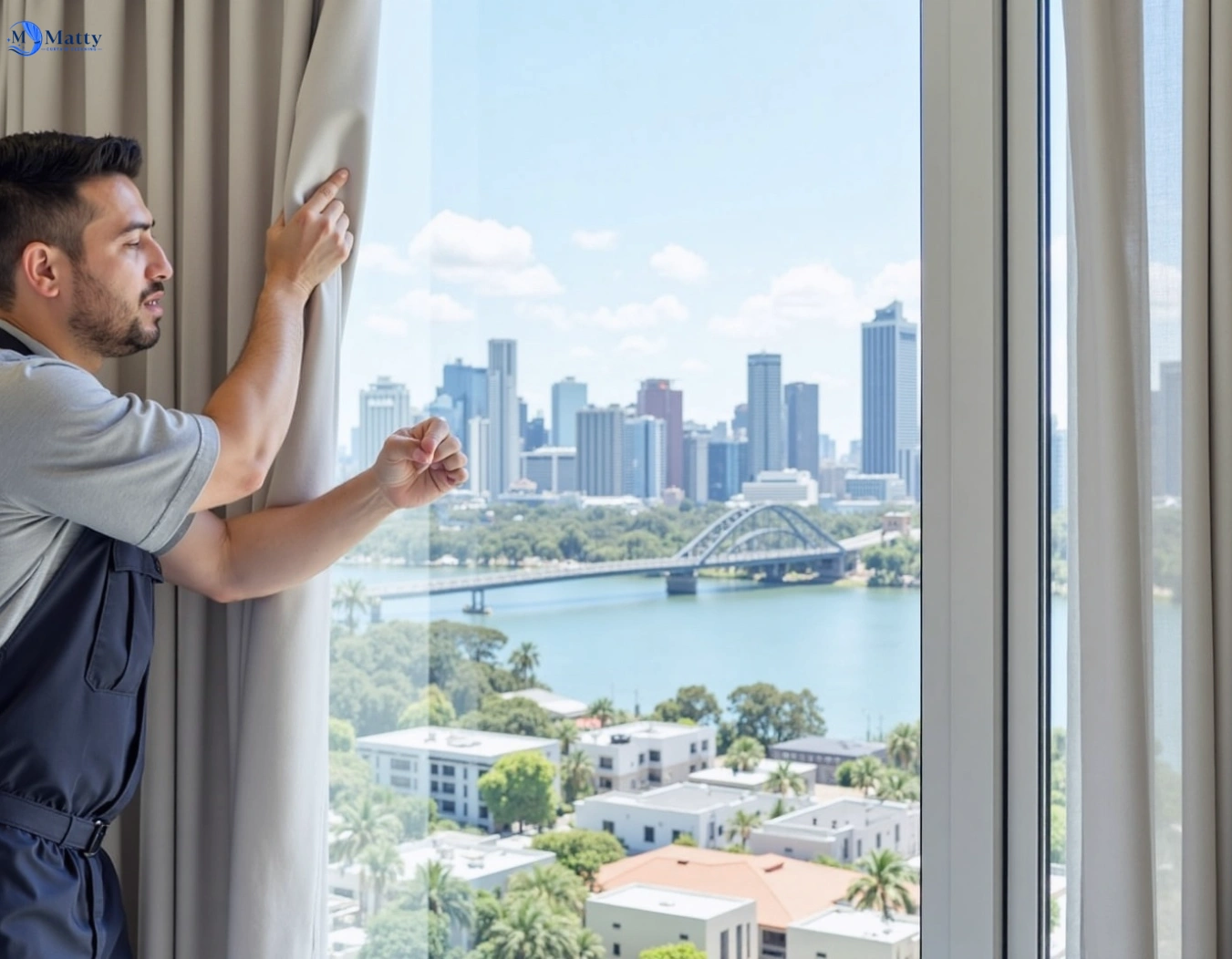 Professional curtain steam cleaning service austinville QLD by Matty Curtain Cleaning